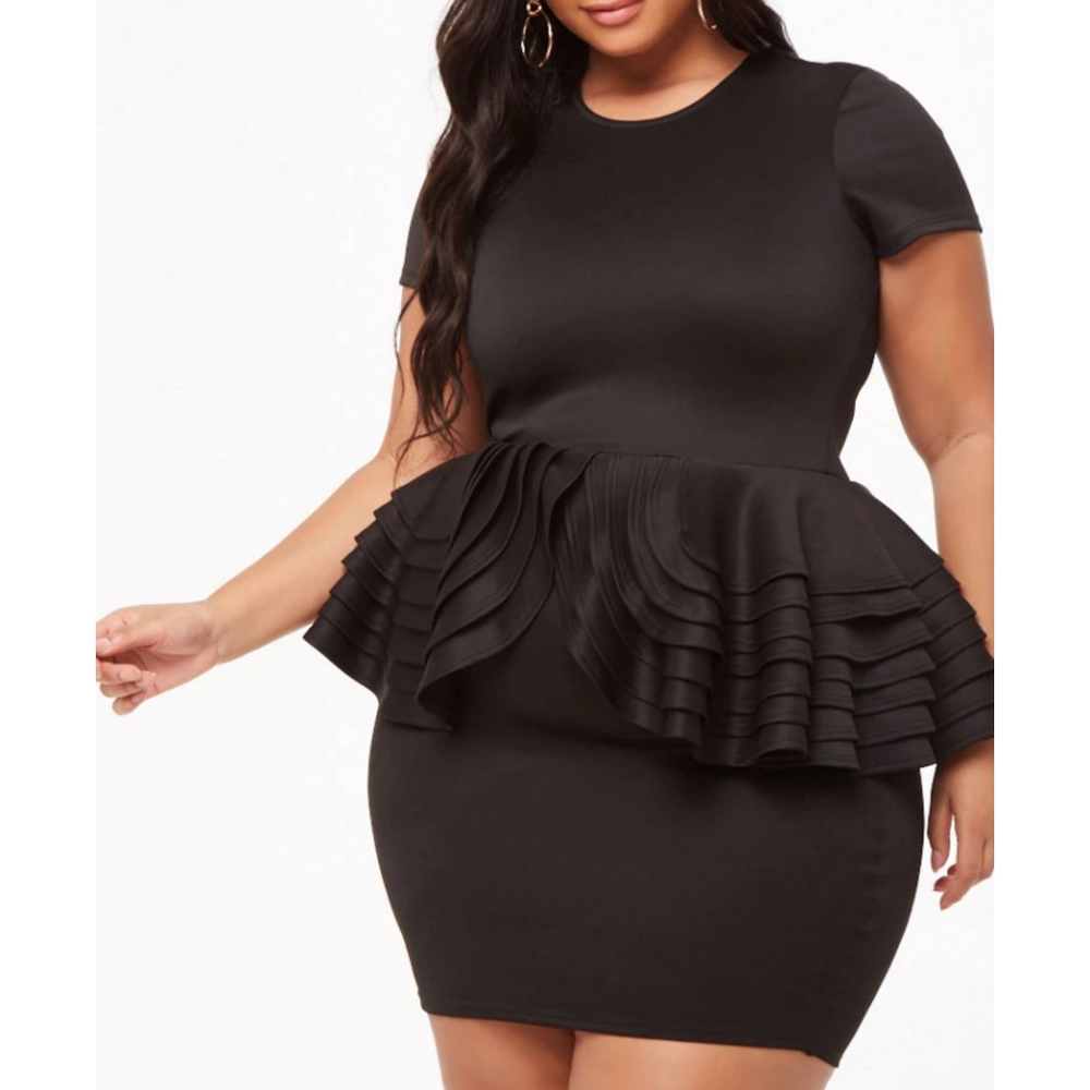 Black mini peplum dress
